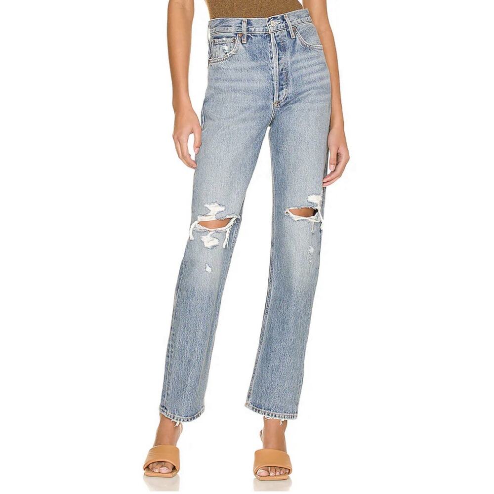 Agolde Women's 90's Pinch Waist High Rise Straight Leg Denim Jeans Rule 26